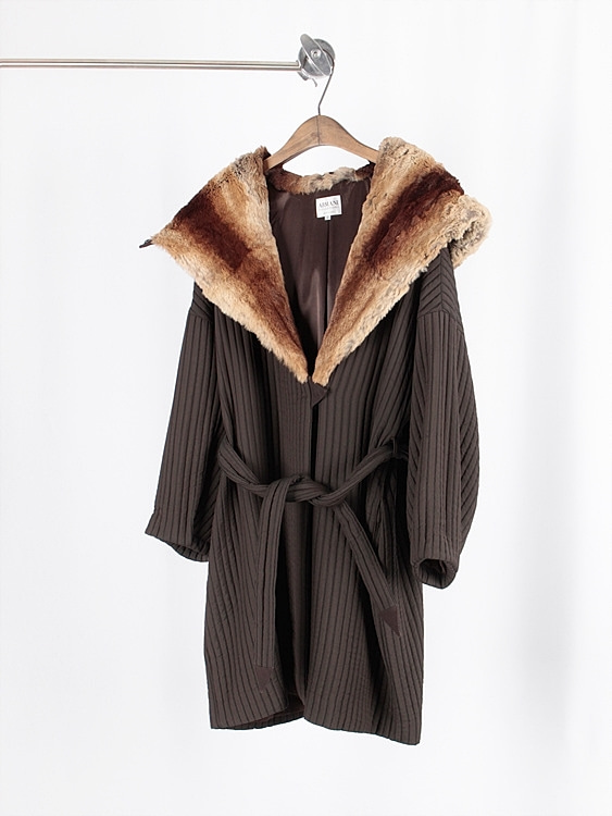 ARMANI COLLEZIONI real fur robe coat - italy made