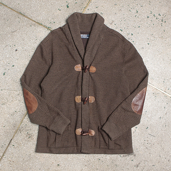 POLO leather detail cardigan