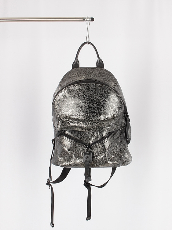 DIESEL silver leather backpack